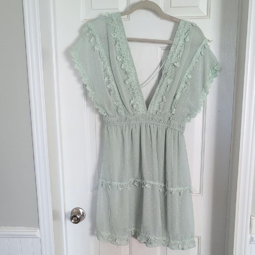 Mint Green Lace Dress